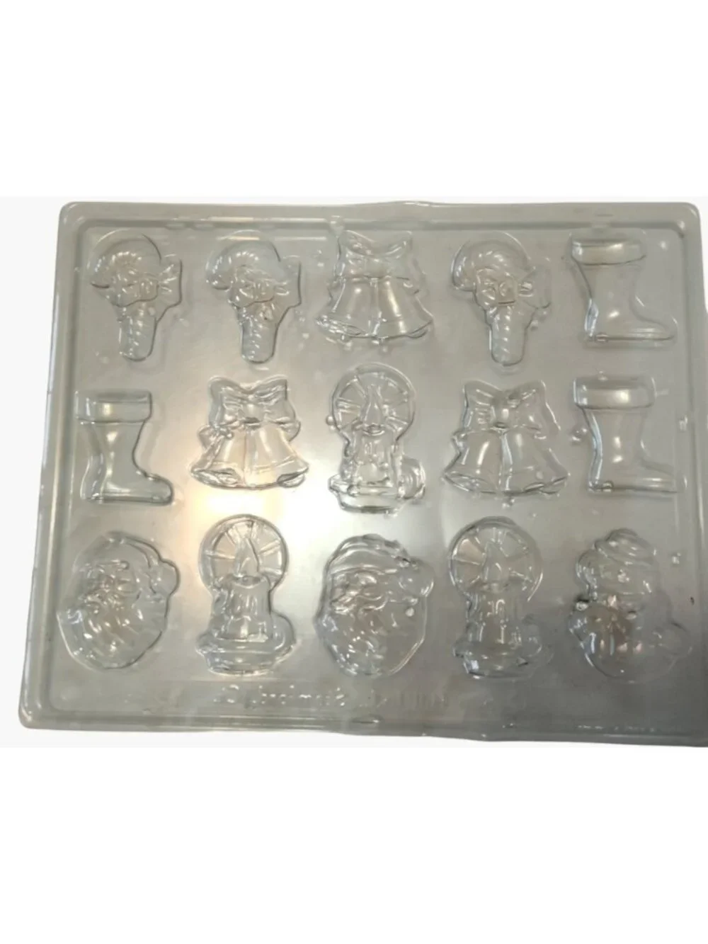 Christmas Candy Mold Chocolate Fondant Bells Candy Cane Santa Claus Stocking